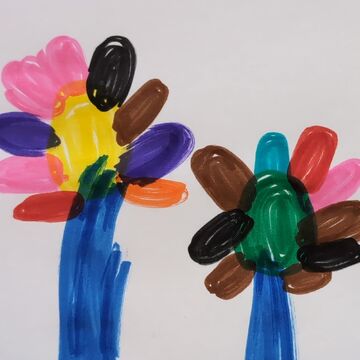 Kinderzeichnung "Blumen"